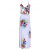 Femmes Élégant  's Halter Ruffled Floral Print Dress - Blanc XL