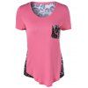 U-Neck T-shirt imprimé léopard - Rose clair XL