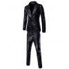 Fashion Shinny Blazer + Pantalons Twinset Costumes Pour Les Hommes - Noir XL
