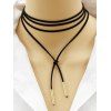 Adjustable Bar Layered Wrap Necklace - BLACK 
