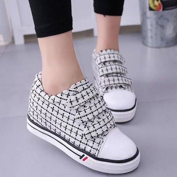 Stylish Color Splicing and Cloth Design Women's Athletic Shoes - Blanc 37