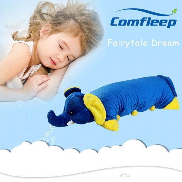 

Sweet Cartoon Blue Elephant Shape Foldable Latex Pillow For Child