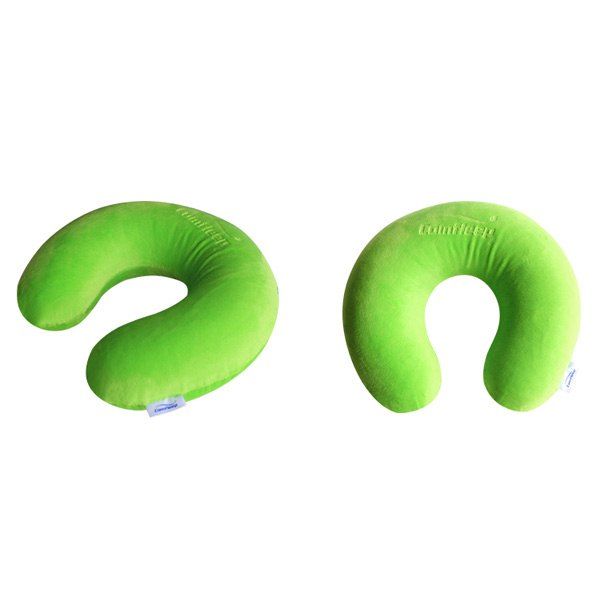 

Fashionable Solid Color Vertical Support Design U-Shape Latex Pillow, Green