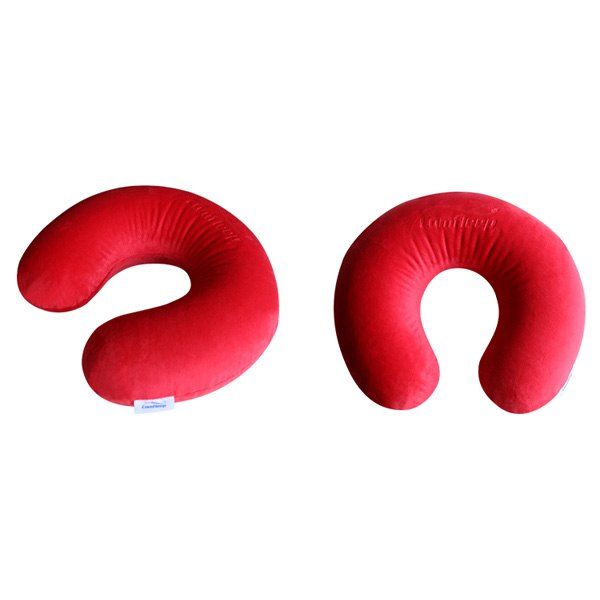 

Fashionable Solid Color Vertical Support Design U-Shape Latex Pillow, Red
