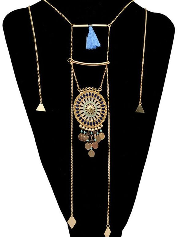 Ethnique Tassel Collier rond Layered - d'or 