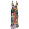 Robe imprimée haute Slit s 'Graceful femmes - multicolore XL