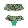 Élégant bretelles plume de paon Ensemble bikini pour les femmes - Vert XL