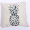 Haute Qualité Motif Sketch Pineapple Carré Taie d'oreiller (Pillow Sans intérieure) - Blanc et Noir 