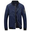 Zippered Sleeve Pocket design stand d 'Collar Men  Jacket - Bleu 5XL