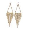 Pair of Chic Solid Color Rhinestone Triangle Fringe Earrings For Women - Champagne 