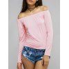 Rose manches longues Off The Shoulder Blouse - Rose M