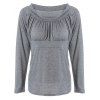 Simple FRILLING Pure Color Tee - Gris 2XL
