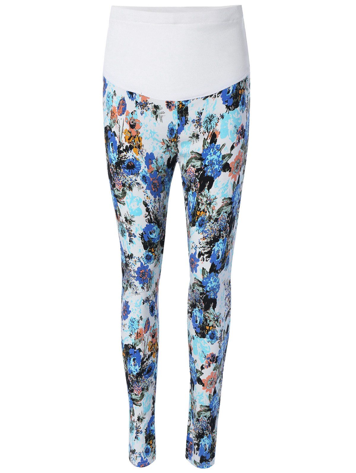 

Floral Printed Leggings, Blue