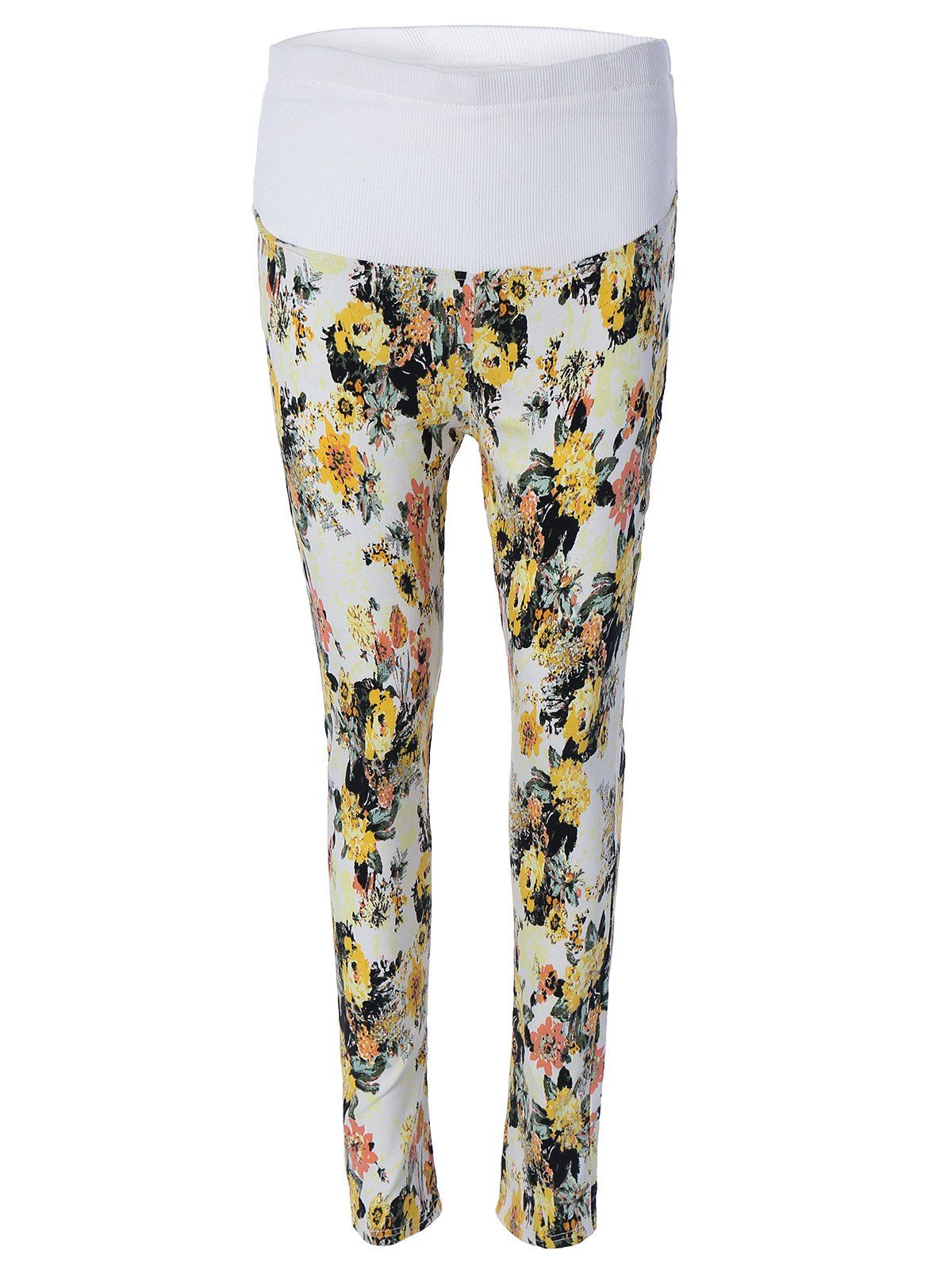 

Floral Printed Leggings, Light yellow