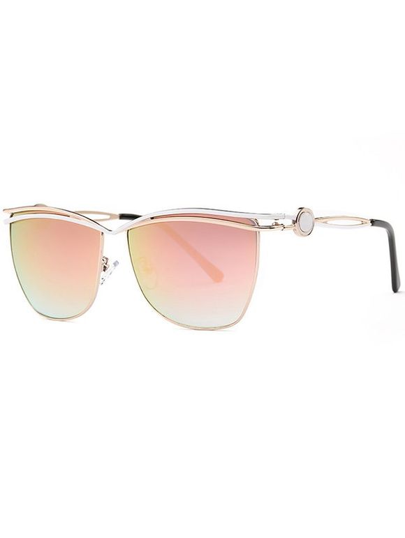 Rose élégant Crossbar Cut Out Mirrored Sunglasses - Rose 