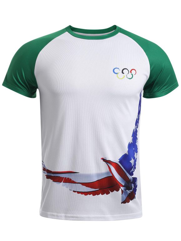 Dove Peace Olympic Imprimer col rond manches courtes T-shirt - Blanc XL