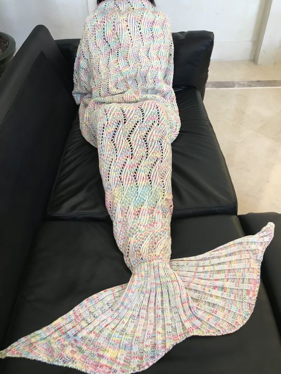 Motif Chic Qualité Wavy Stripe tricoté Tail Mermaid design Blanket - multicolore 