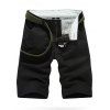 Casual Couleur Solid Slim Fit Shorts For Men - Noir 38