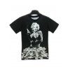 T-shirt col rond Figure 3D Print manches courtes hommes s ' - Noir XL