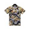 Floral 3D Print Round Neck Men  's manches courtes T-shirt - Jaune clair M