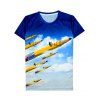 T-shirt col rond 3D Résumé Volitant Pencil Motif manches courtes hommes  's - multicolore 2XL