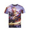T-shirt col rond 3D Shogun Cartoon Figure modèle à manches courtes Hommes  's - multicolore 3XL