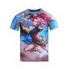 T-shirt col rond 3D Femme général Cartoon Figure modèle à manches courtes Hommes  's - multicolore S