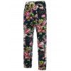Pantalon 3D Flower Print Lace-Up Poutre Feet Cotton + Linen Men  's - multicolore 2XL