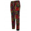 Pantalon Pieds style ethnique Paisley Print Lace-Up Poutre Cotton + Linen Men  's - multicolore 2XL