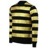 Fashion Round Neck Color Block Stripes Pattern Slimming Men's Long Sleeves Sweatshirt - Noir 2XL