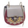 Stylish Chain and Multicolor Design Women's Crossbody Bag - Gris 