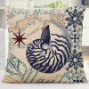 Sweet Home Decor Floral Conch Letter Pattern Pillow Case - Noir 