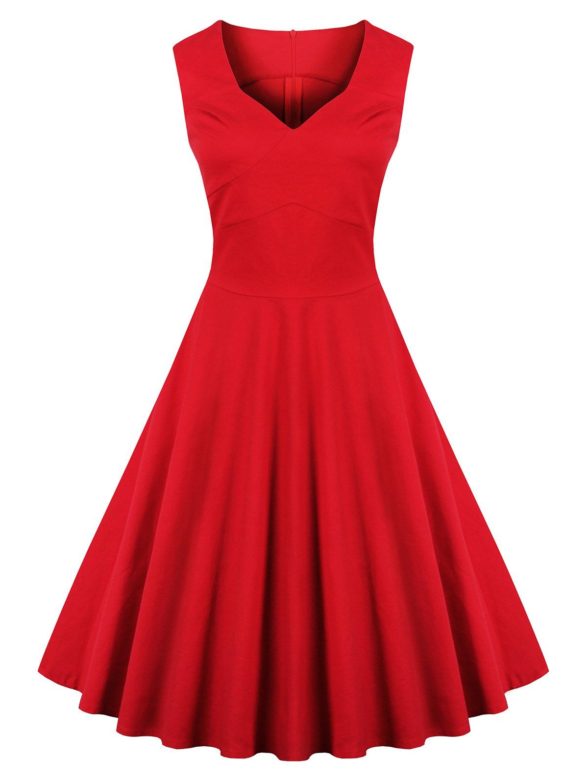 [41% OFF] 2020 Vintage Sweetheart Collar Bridesmaid Flare Dress In RED ...