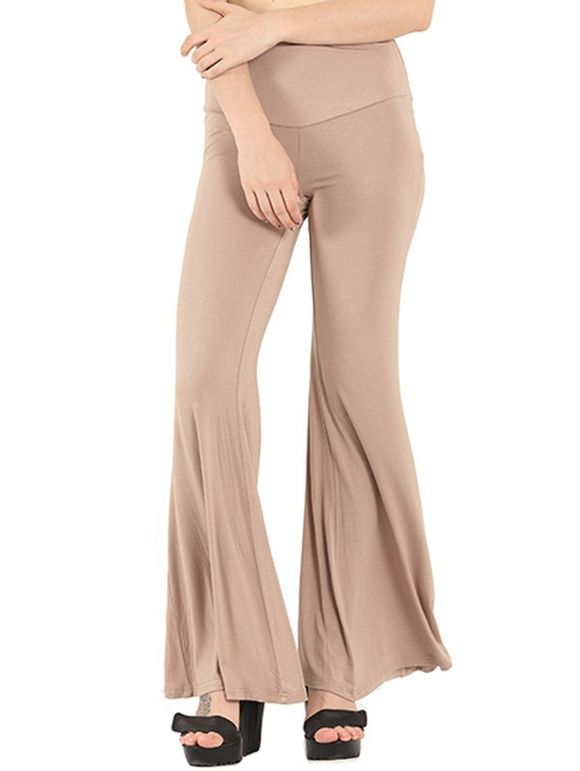 Pantalon de Yoga Femme Boot-Cut Couleur Pure - Abricot S