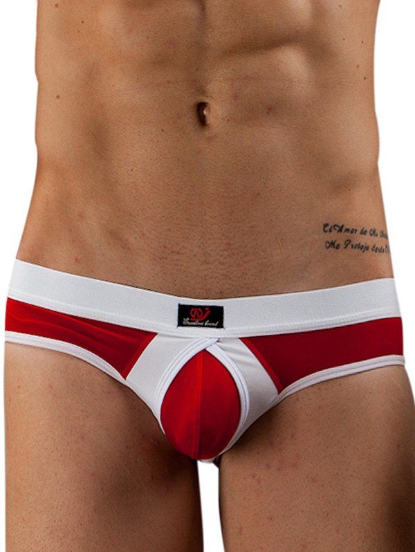 

Color Blocks Low Waist U Pouch T-Back For Men, Red