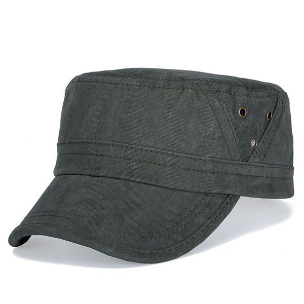 

Stylish Hollow Hole Embellished Flat Top Men's Military Hat, Army green