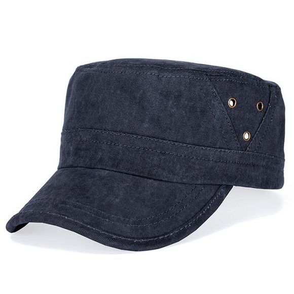 Élégant creux Trou Agrémentée Flat Top Men 's Hat militaire - Bleu Violet 