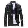 Snap bouton sertis stand d 'Collar Men  Faux Leather Jacket - Noir L