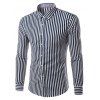 Tournez-Down Collar Plus Size Vertical Stripe manches longues bouton-Down Men 's  Shirt - Cadetblue M