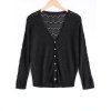 Casual Zig Zag Textured Knitted Cardigan For Women - Noir ONE SIZE