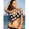 Trendy Crochet frangée Floral Cover-Up - Noir ONE SIZE(FIT SIZE XS TO M)