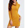 Cowl Neck Mini robe à manches longues Bodycon - Terreux 2XL
