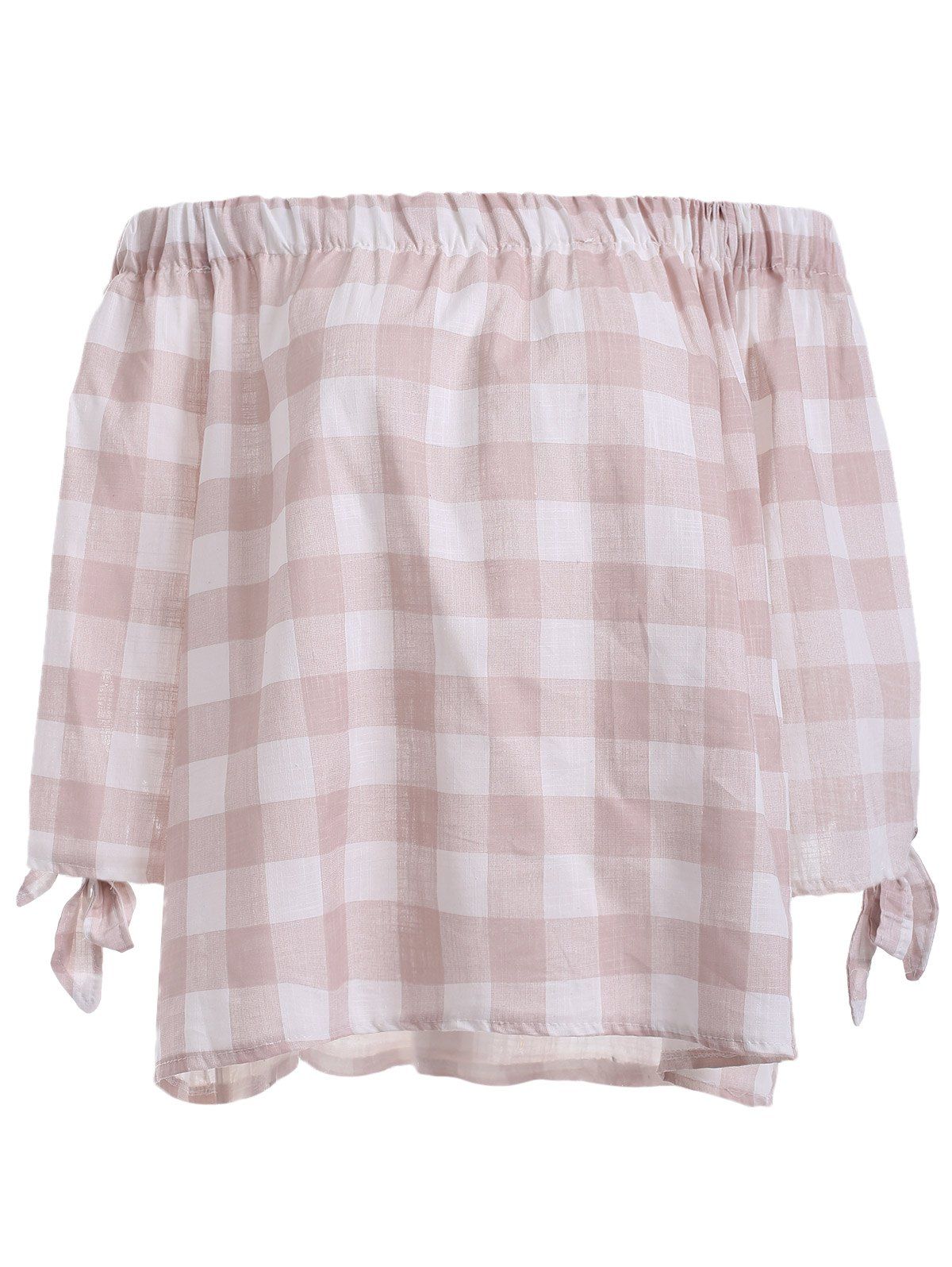 

Sweet Off-The-Shoulder Bowknot Blouse For Women, Pink