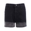Gradient couleur taille haute Denim Shorts d 'Simple Femmes - Noir S