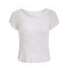 Open Back Criss-Cross Knitted T-Shirt - Blanc ONE SIZE(FIT SIZE XS TO M)