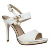 Chic Platform and Faux Pearls Design Women's Sandals - Blanc 39
