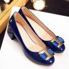 Métal Casual cuir verni et design Femmes  's Chaussures plates - Bleu 38