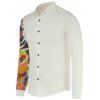 Diable Imprimer Turn-Down Collar manches longues hommes  's Shirt - Blanc XL