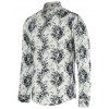New Look Flower Print Turn-Down Collar manches longues pour les hommes - Blanc 2XL