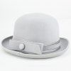 Elégant Bowknot Embellished Flanging Felt Fedora Hat pour les femmes - Gris Clair 